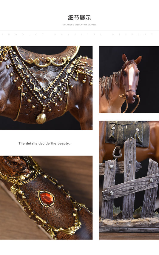Abstract Horse Statue Home Living Room Bookshelf Desktop Resin Crafts Ornaments
