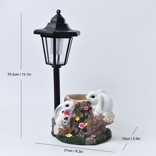 Solar Hexagonal Garden Lights Animal Courtyard Ornaments Creative Synthetic Resin Crafts Ranch Park Outdoor Flower Bed Decorative Lights Modern Minimalist Landscape Lights Automatic Nighttime Illumination Multiple Animal Shapes