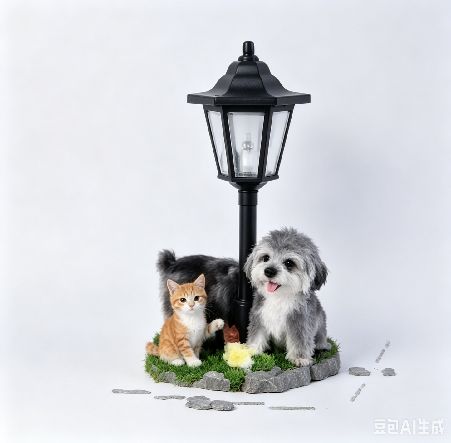 太阳能六角花园灯动物庭院摆件 创意合成树脂工艺品 牧场公园户外花坛装饰灯 现代简约风景观灯 夜间自动发光 多种动物造型