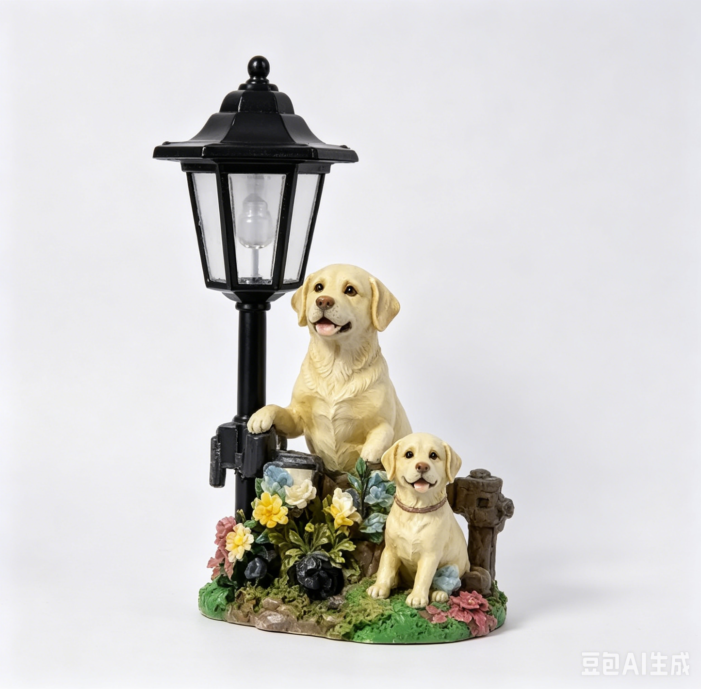 太阳能六角花园灯动物庭院摆件 创意合成树脂工艺品 牧场公园户外花坛装饰灯 现代简约风景观灯 夜间自动发光 多种动物造型