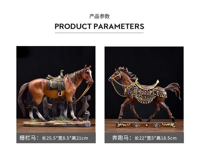 抽象马形雕像家居客厅书架桌面树脂工艺品装饰摆件